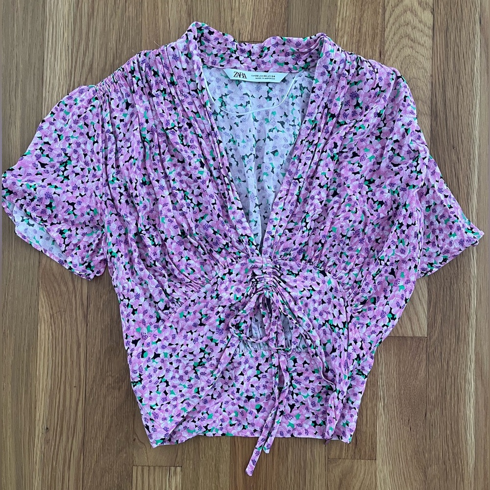 Zara Pink Floral Blouse
